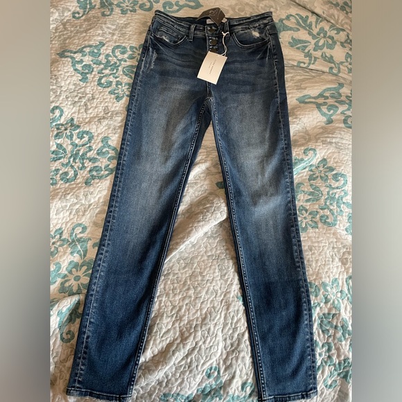 Flying Monkey High-rise Button Skinny Jeans; NWT; size 29 - Picture 3 of 11